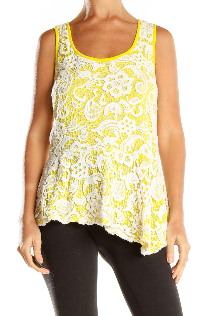 Yellow Lace Tank Top