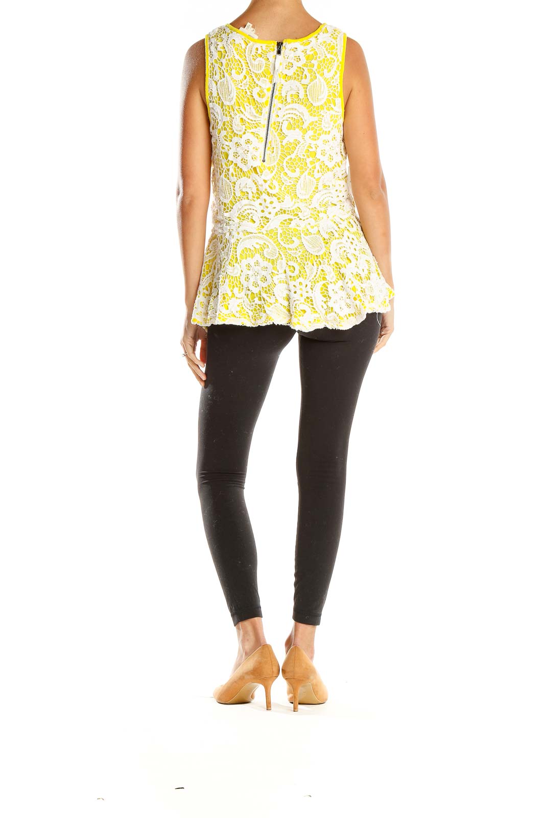 Yellow Lace Tank Top