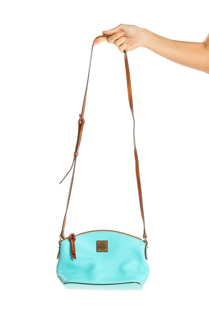 Blue Leather Crossbody Bag