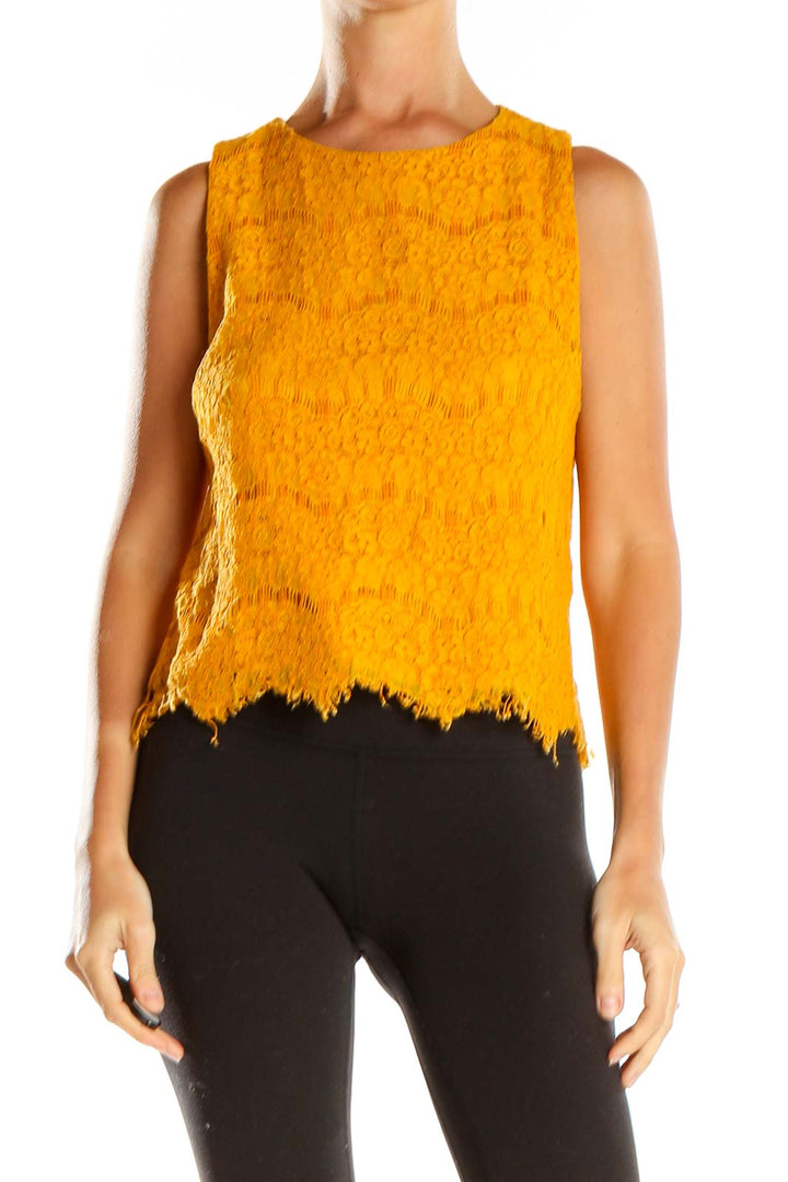 Yellow Lace Chic Top