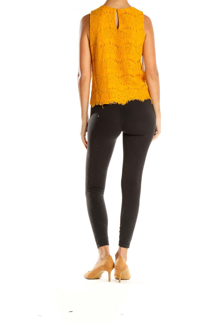 Yellow Lace Chic Top