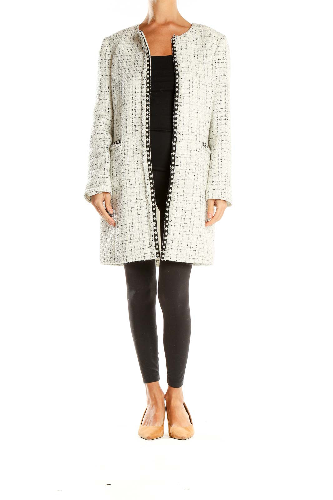 White Tweed Classy Coat