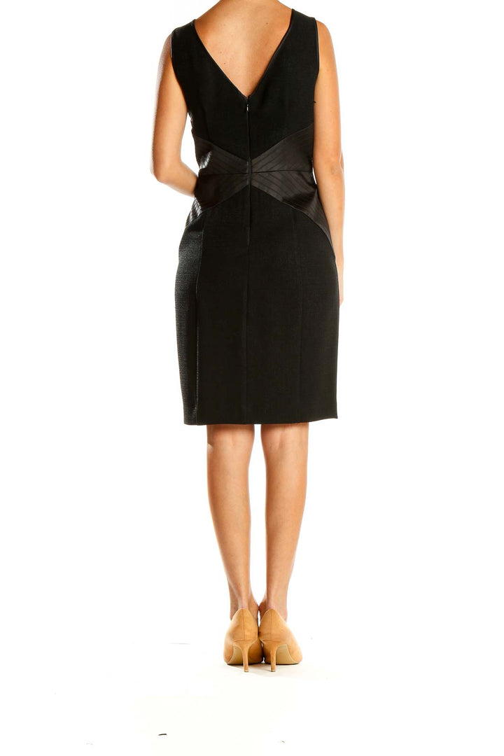 Black Work Waist Detail Sheath Dress