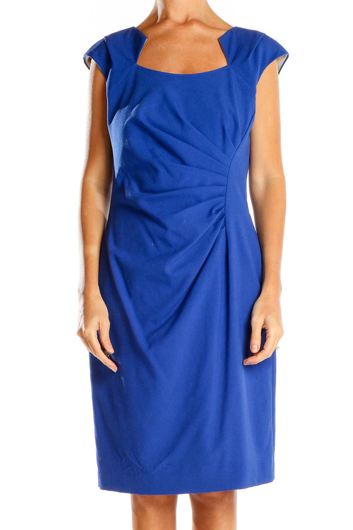 Blue Classic Sheath Dress