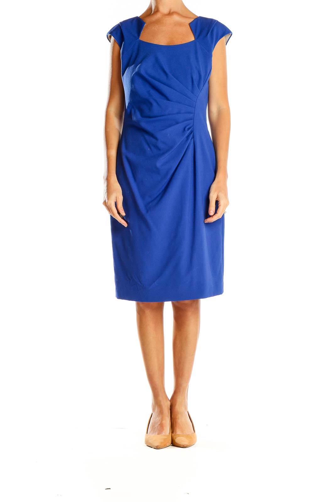 Blue Classic Sheath Dress