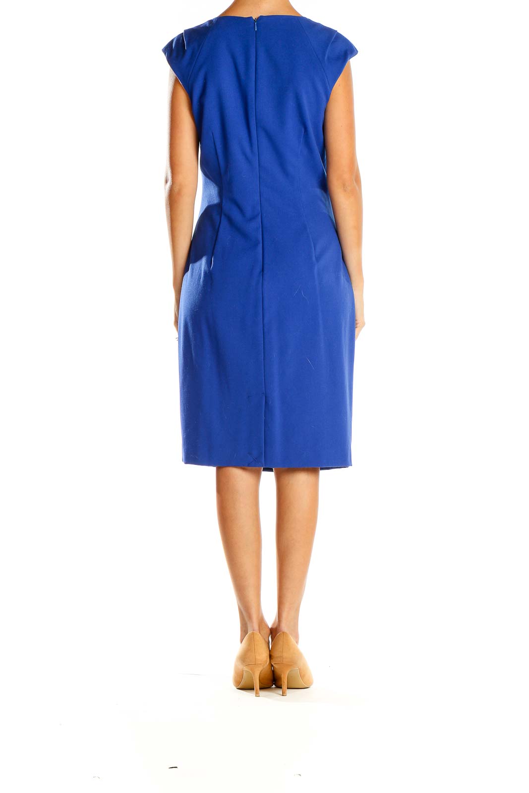 Blue Classic Sheath Dress