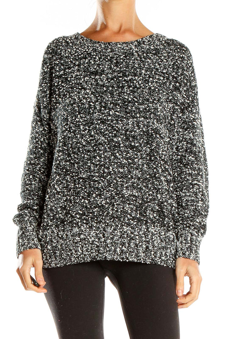 Black Mottled All Day Wear Sweater