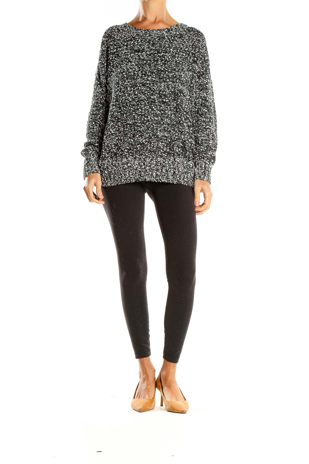 Black Mottled All Day Wear Sweater