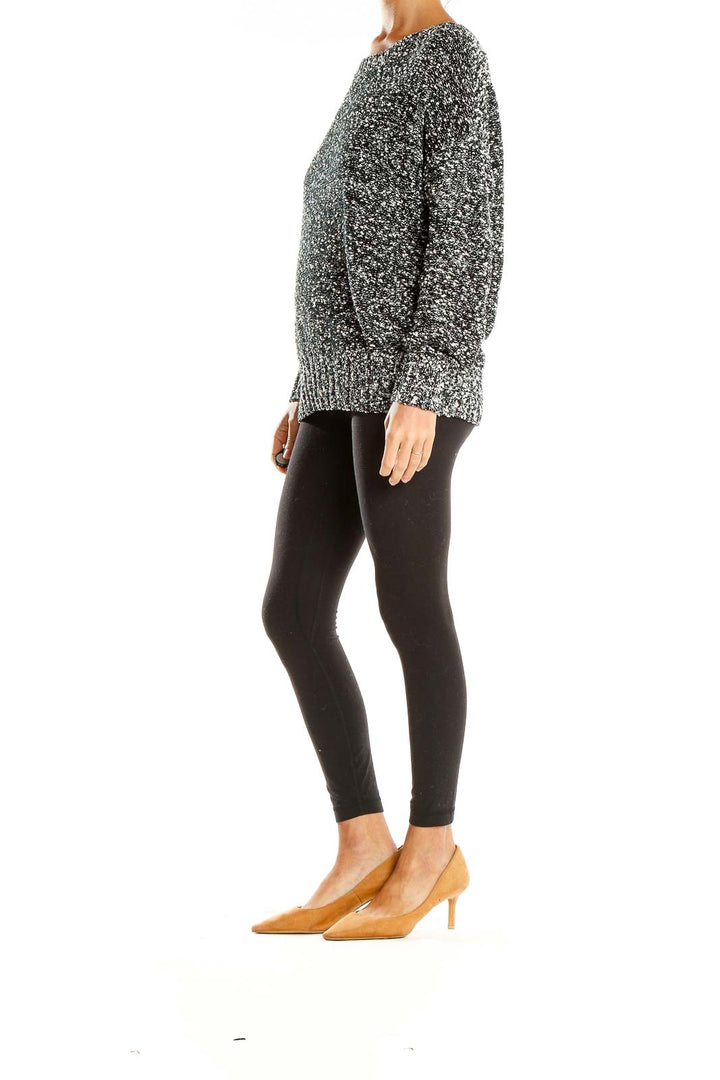 Black Mottled All Day Wear Sweater