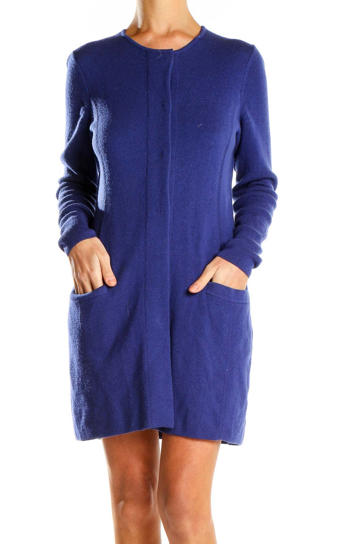 Blue Merino Wool Shift Dress