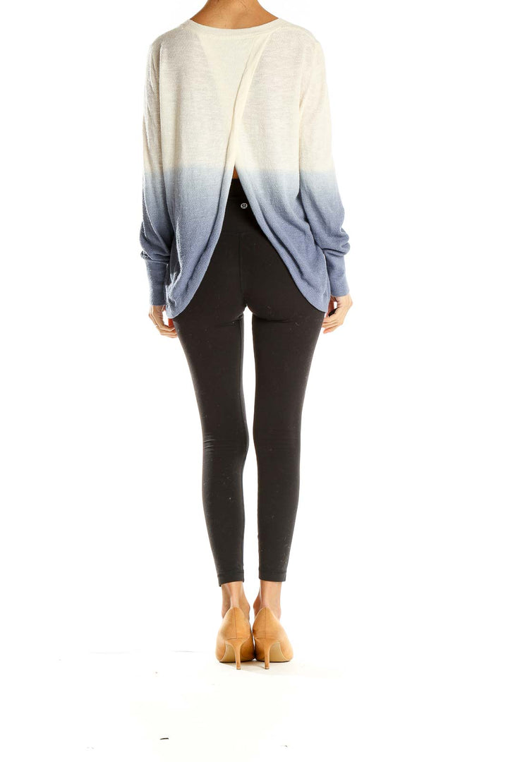 White Blue Ombré Light Sweater