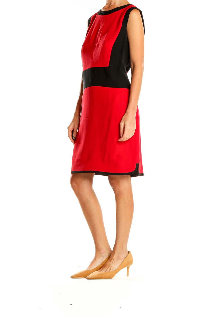 Red Colorblock Shift Dress