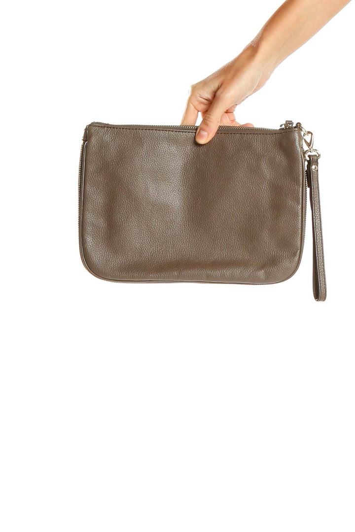 Brown Leather Clutch Bag