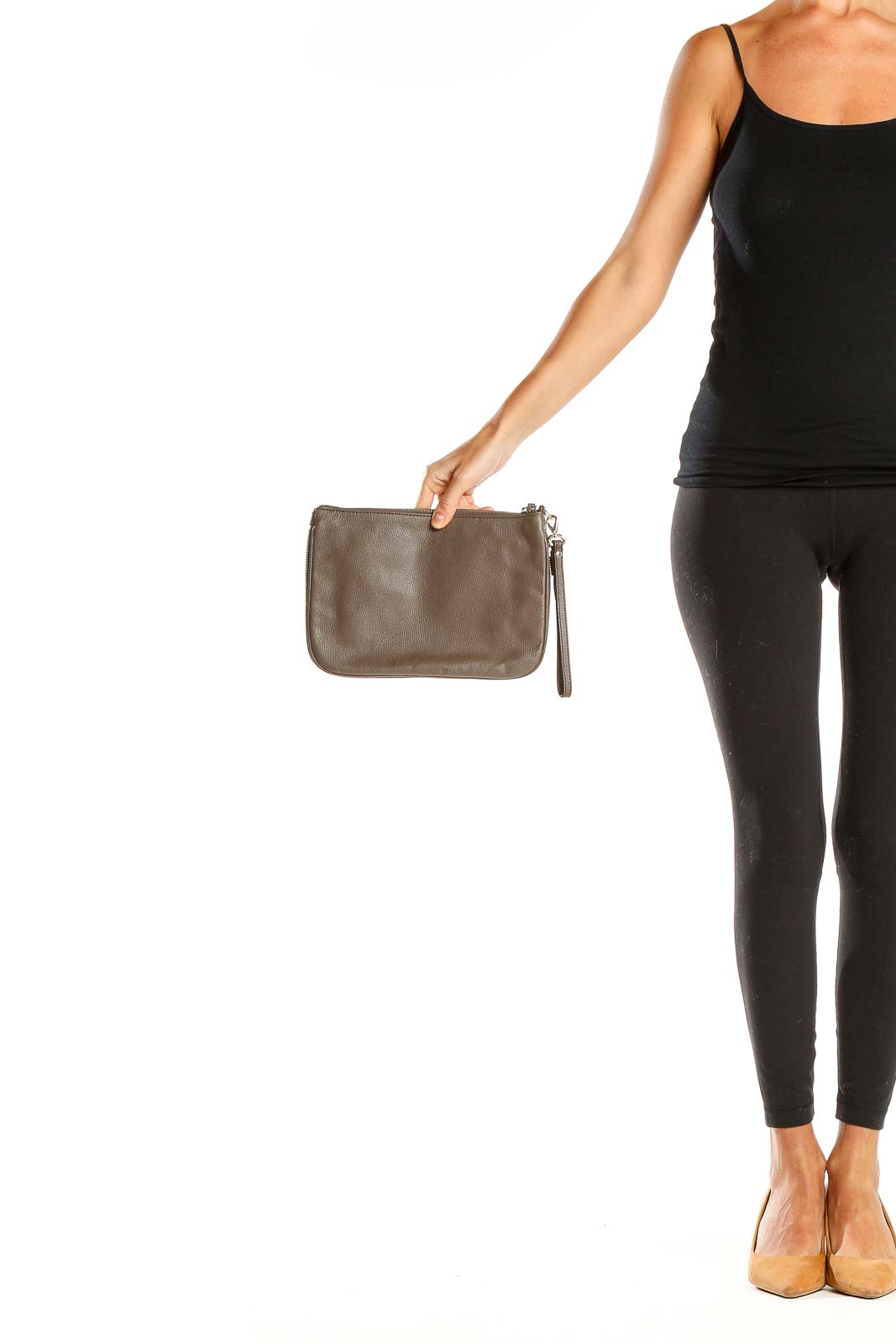 Brown Leather Clutch Bag