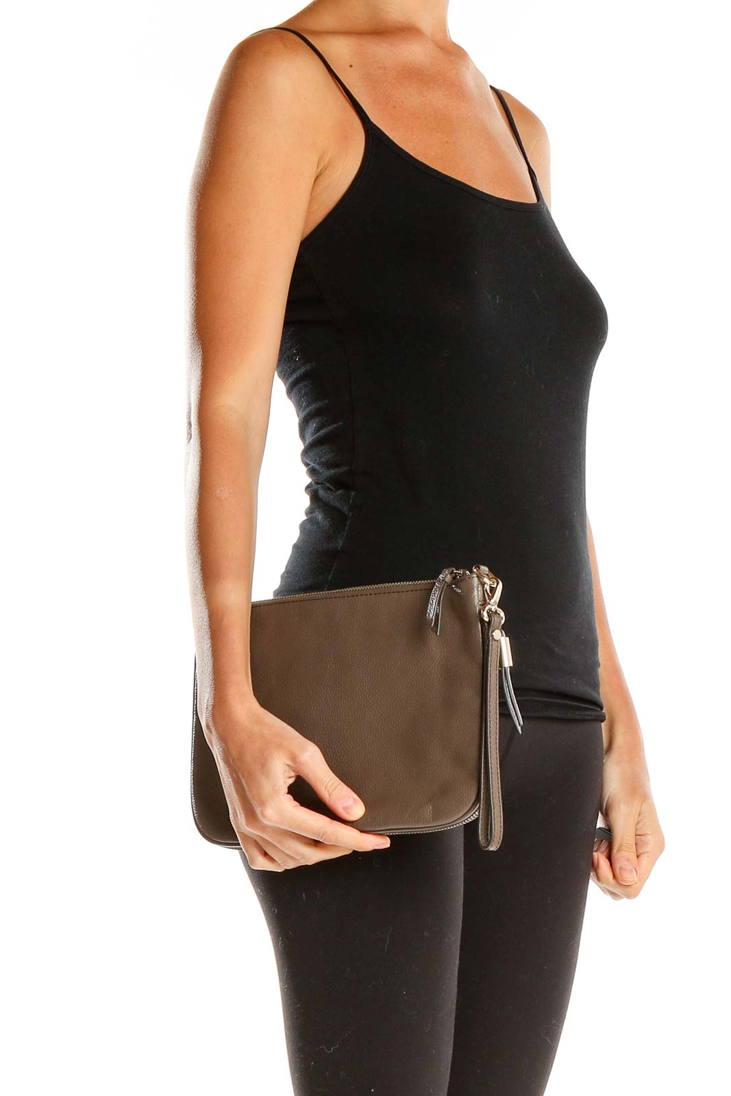 Brown Leather Clutch Bag