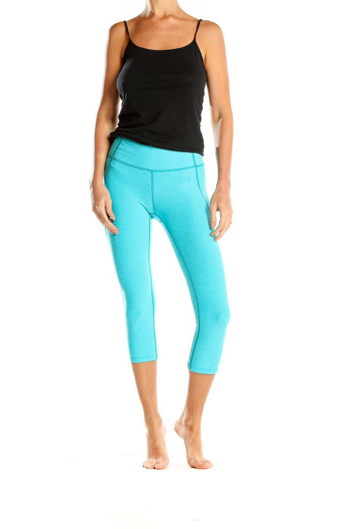 Blue Cropped Activewear Leggings