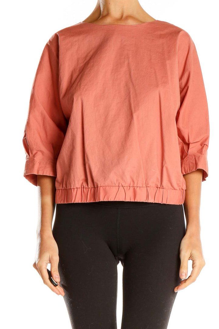 Pink Structured High Neck All Day Wear Blouse