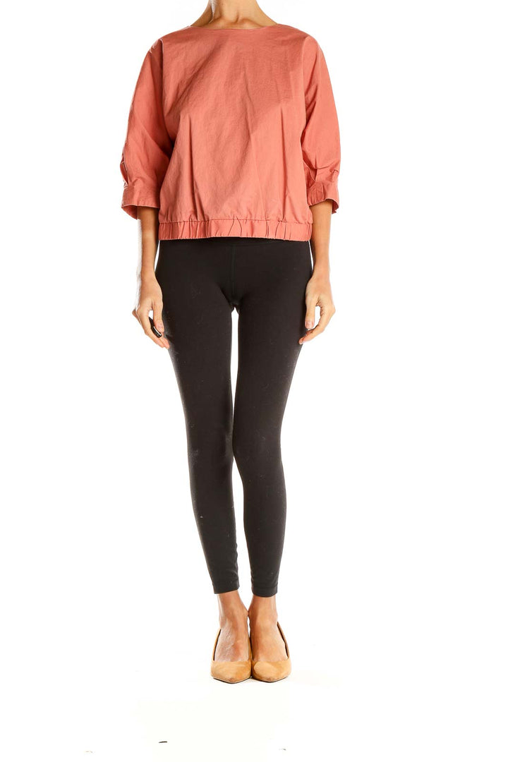 Pink Structured High Neck All Day Wear Blouse