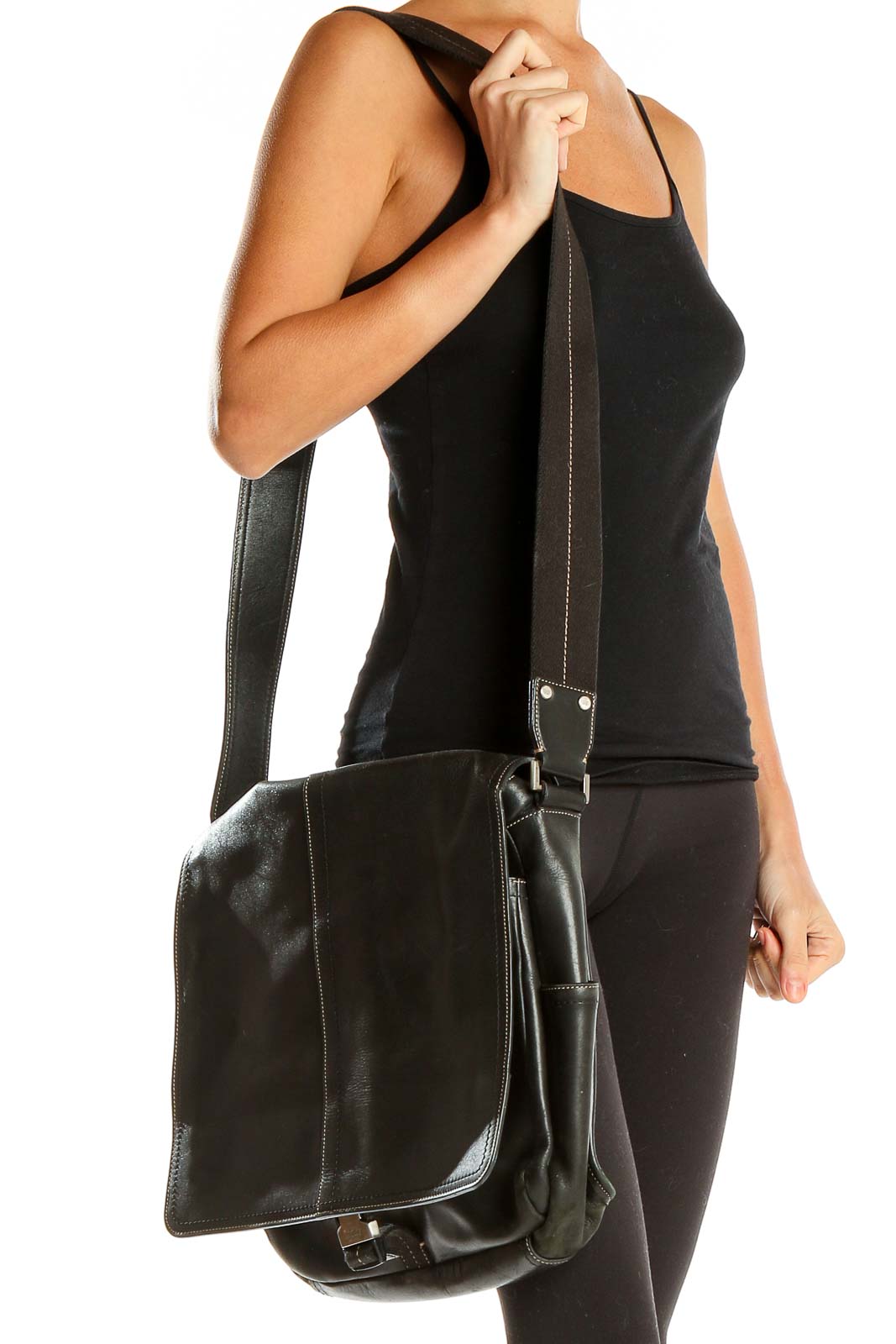 Black Leather Saddle Bag