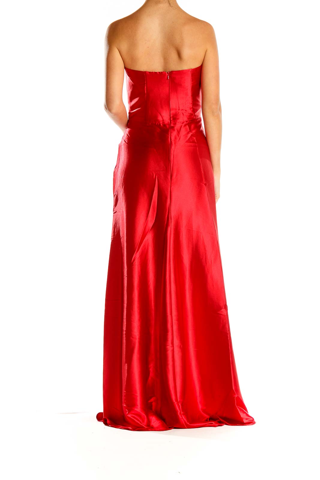 Red Formal Strapless Column Dress