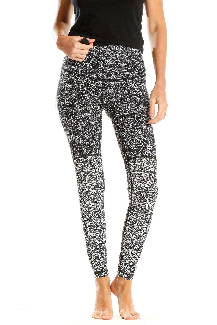 Black Printed Activewear Leggings