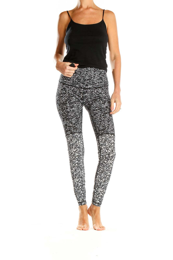 Black Printed Activewear Leggings