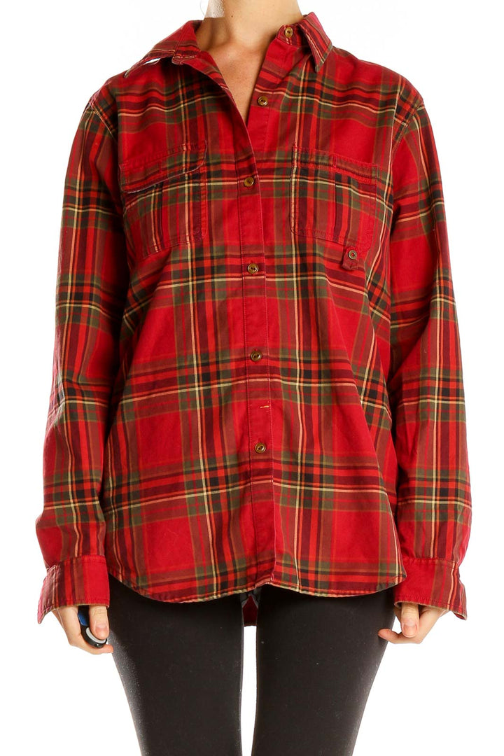 Red Plaid Casual Shirt