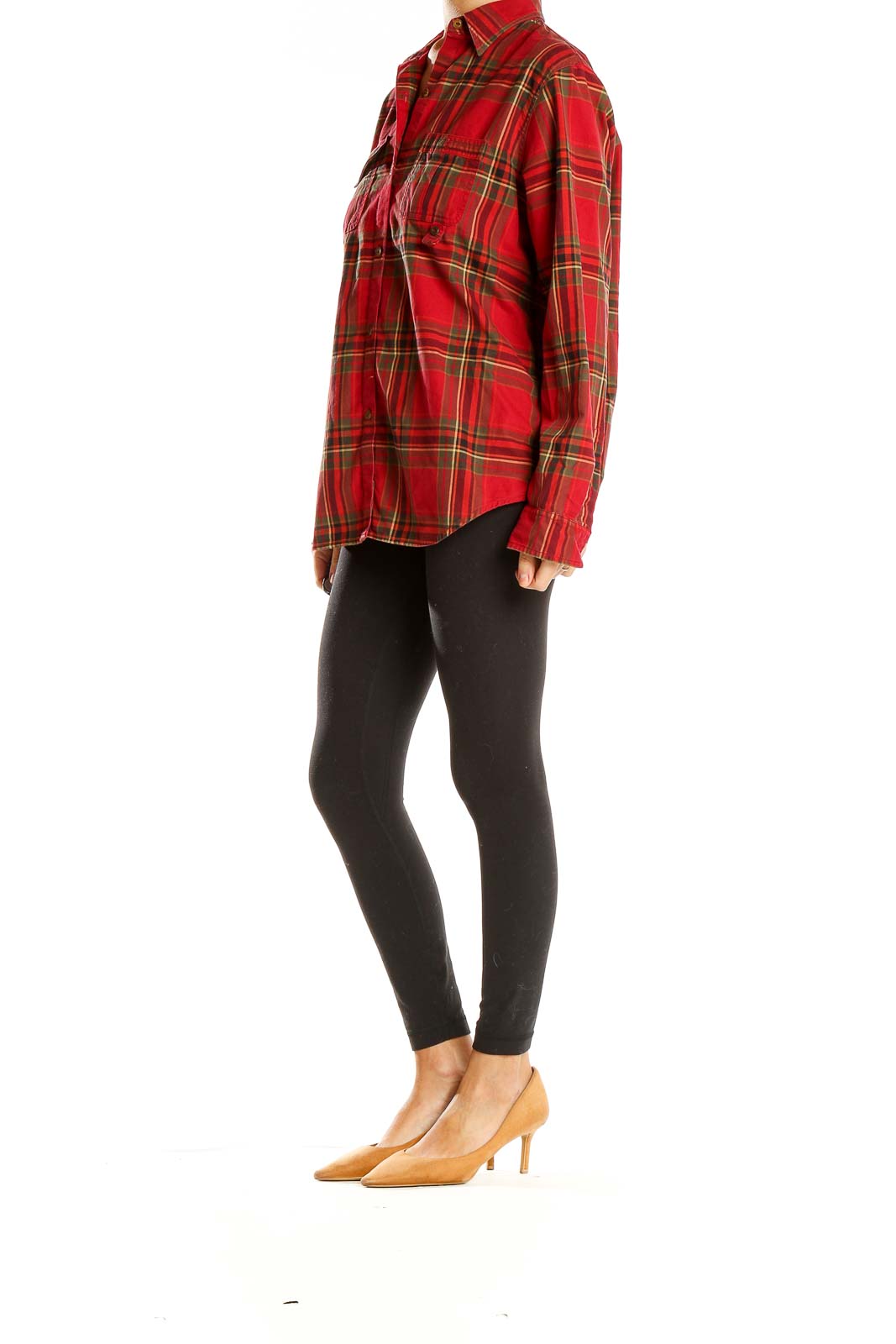 Red Plaid Casual Shirt