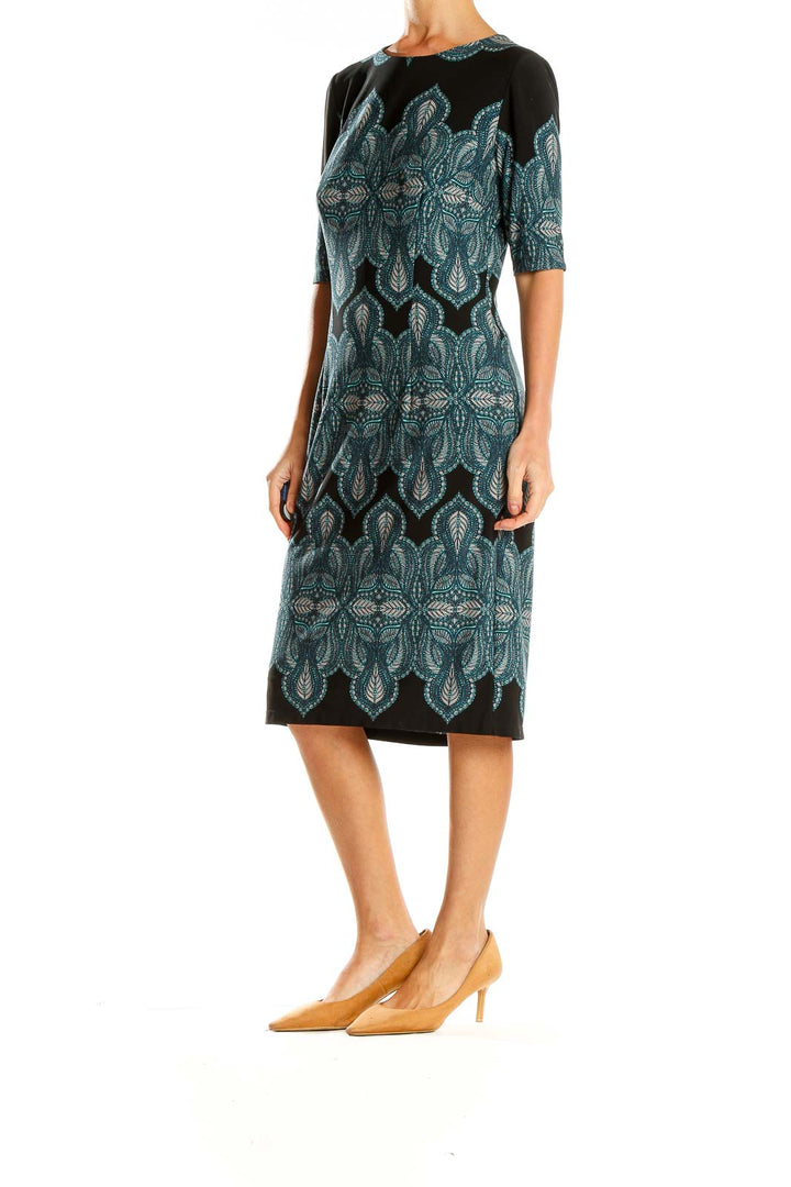 Blue Printed Bohemian Sheath Dress