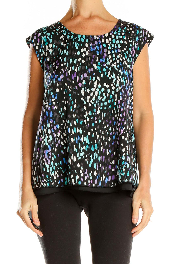 Black Purple Printed Blouse