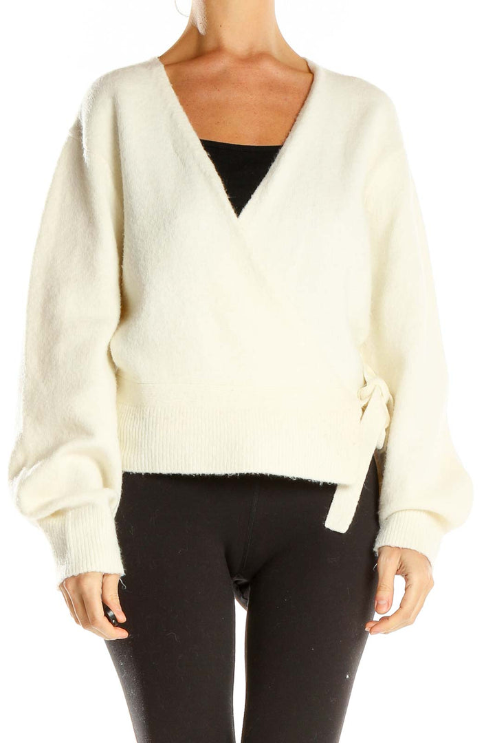 White Wrap Sweater