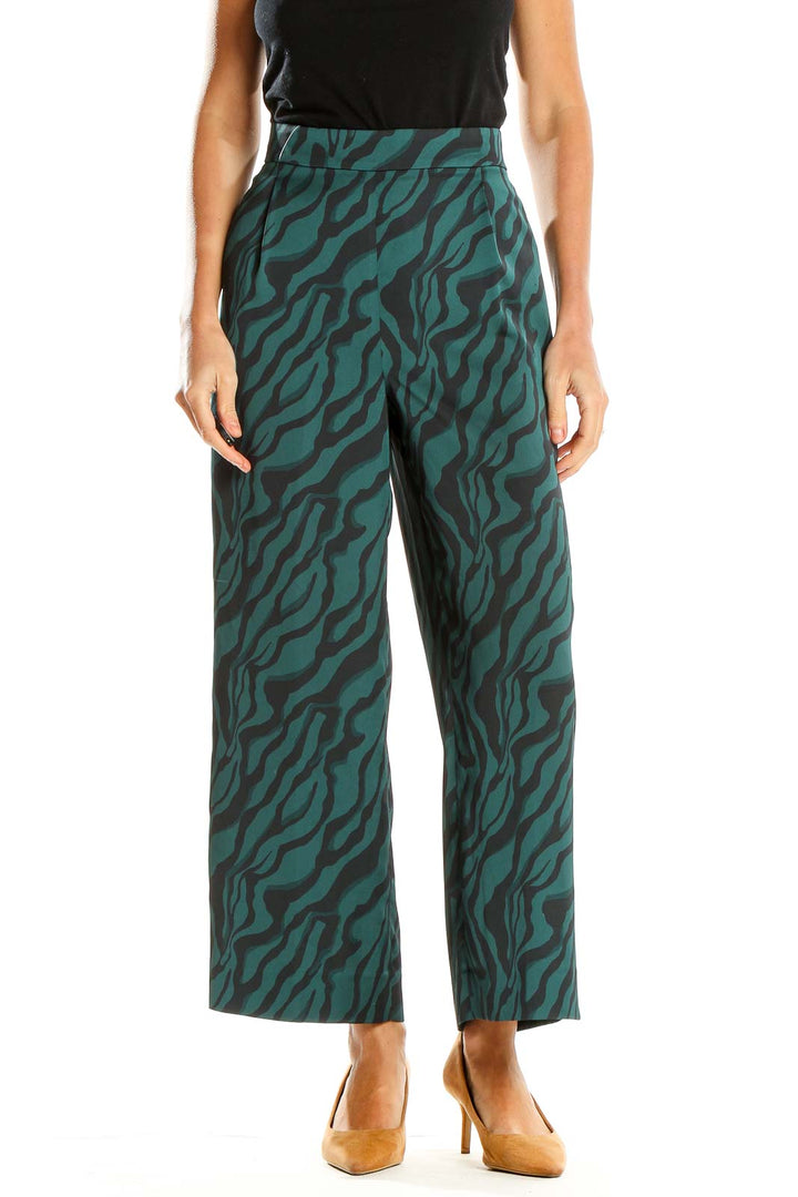 Green Printed Bohemian Palazzo Pants