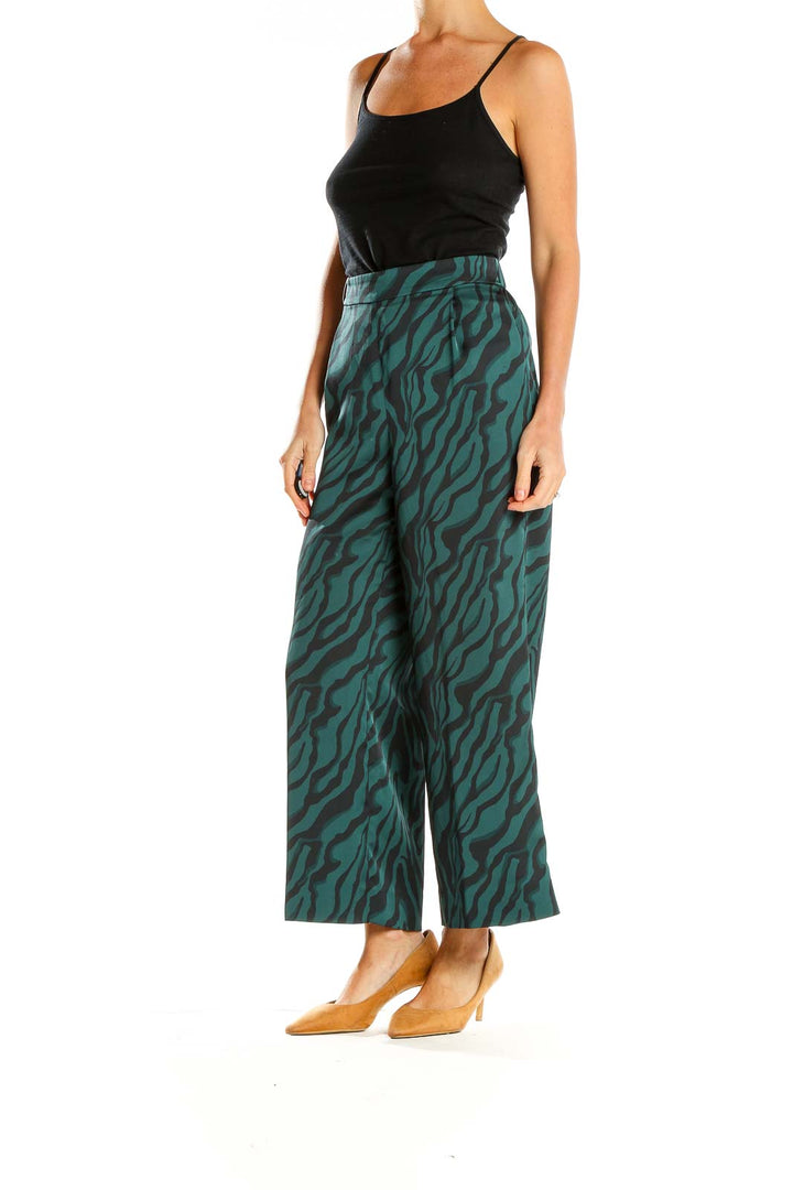 Green Printed Bohemian Palazzo Pants