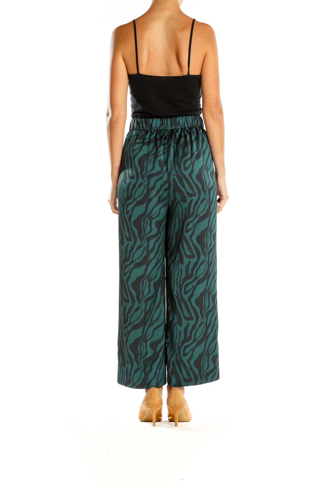 Green Printed Bohemian Palazzo Pants