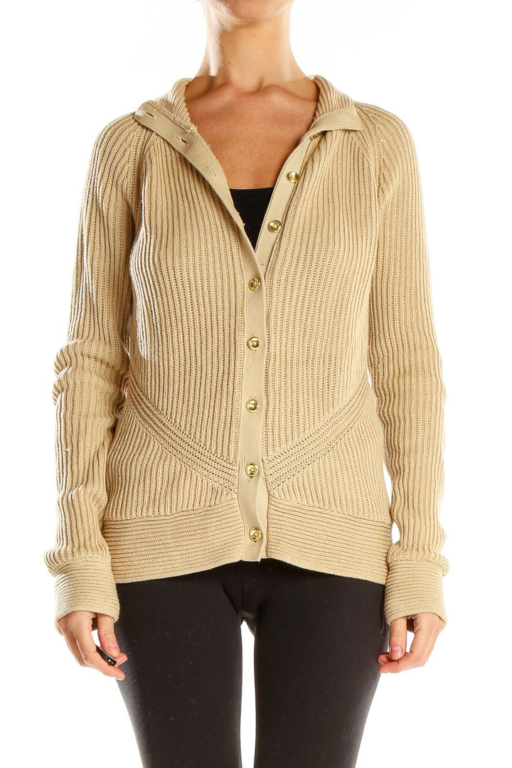 Tan Ribbed Cardigan