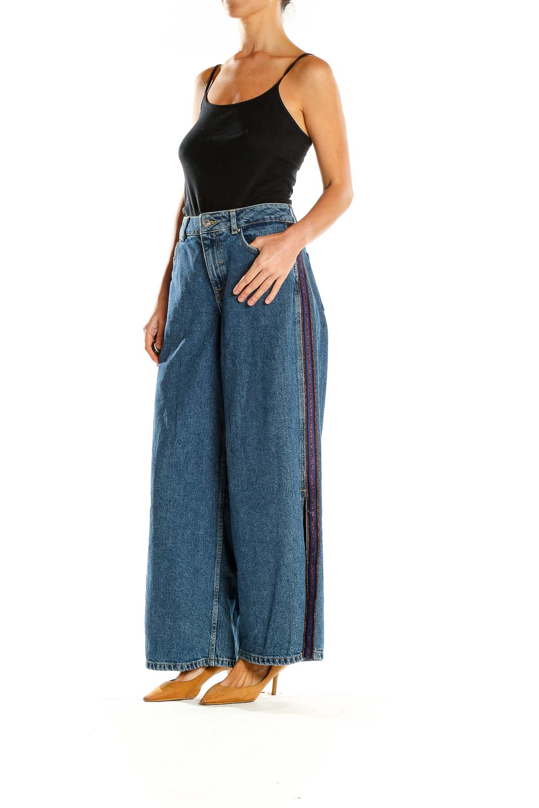 Blue Wide Leg Jeans