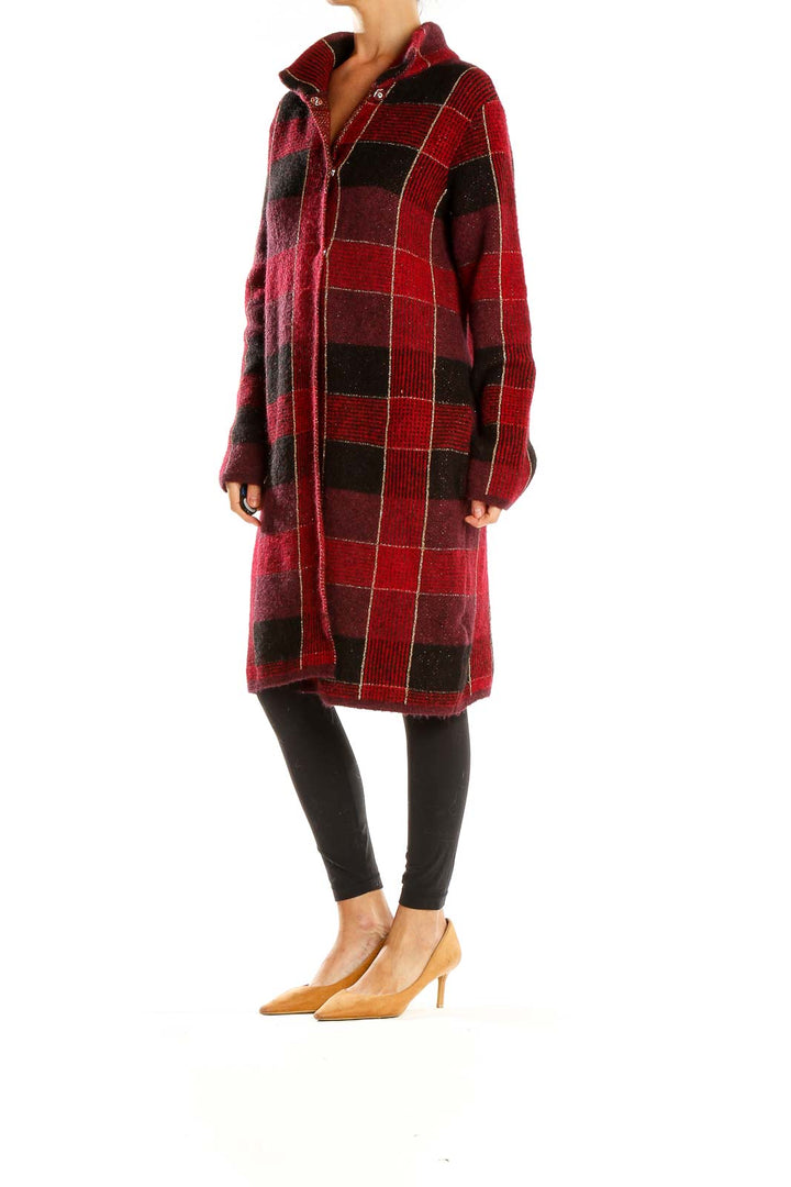 Red Tartan Plaid Coat