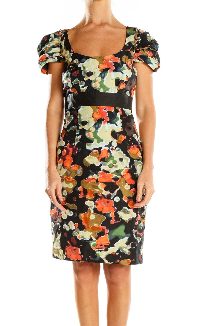 Multicolor Printed Retro Sheath Dress