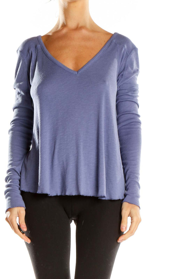 Purple Casual Long Sleeve Top