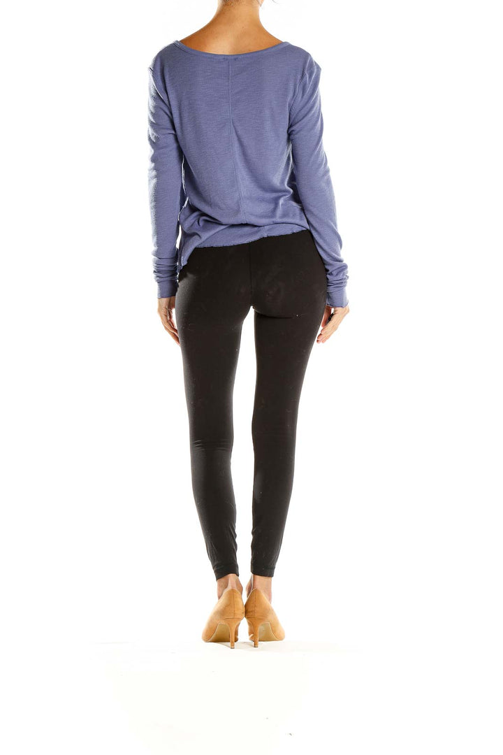 Purple Casual Long Sleeve Top