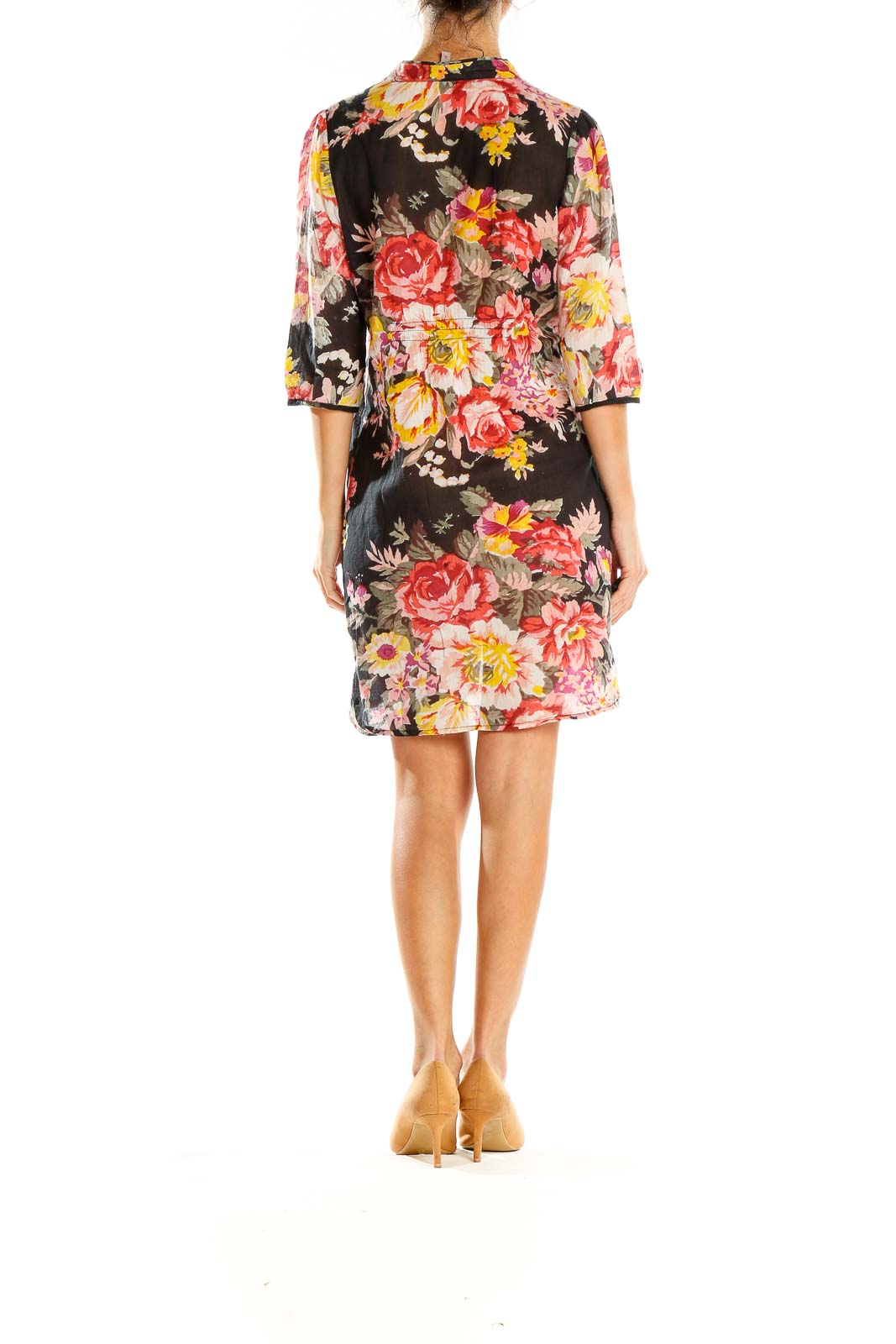 Multicolor Floral Print Shirt Dress