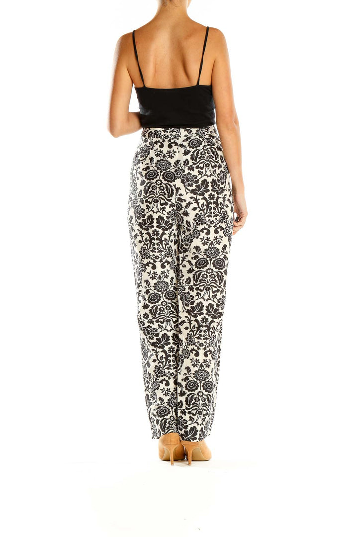 White Black Paisley Trousers