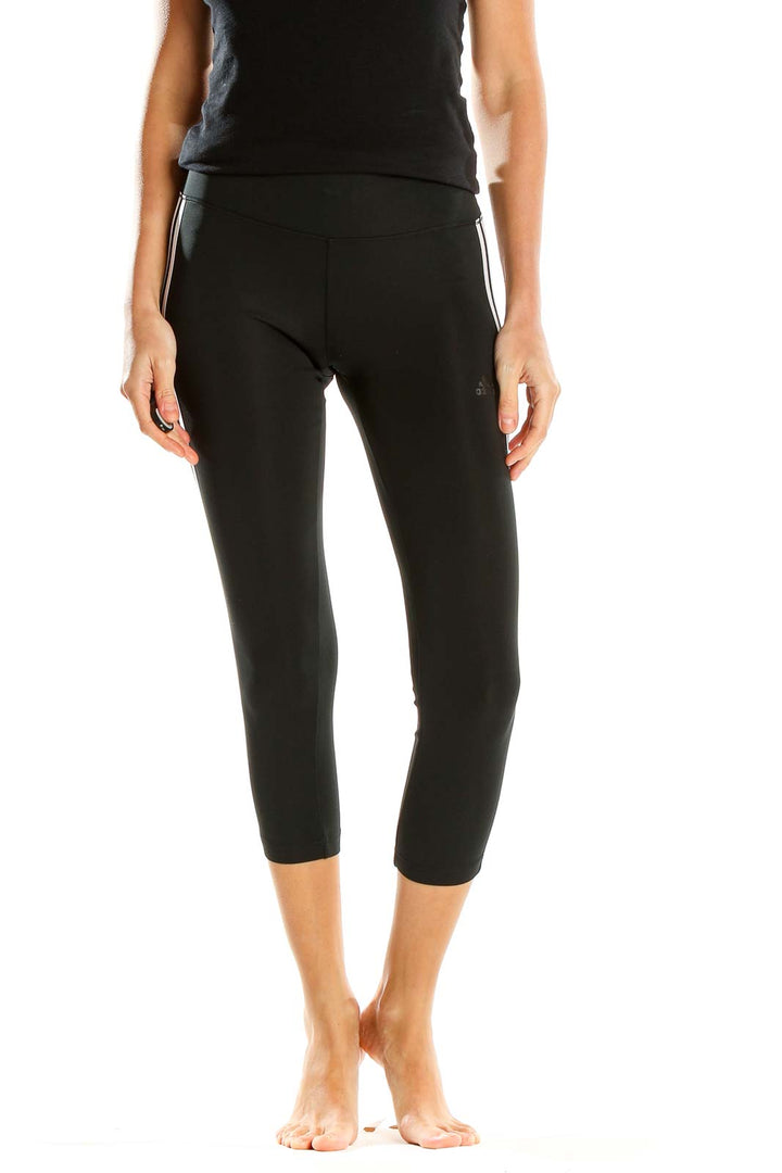 Black Cropped Activewear Leggings