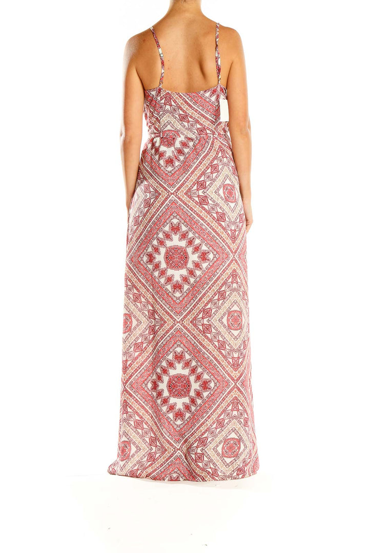 Red Printed Bohemian Column Dress