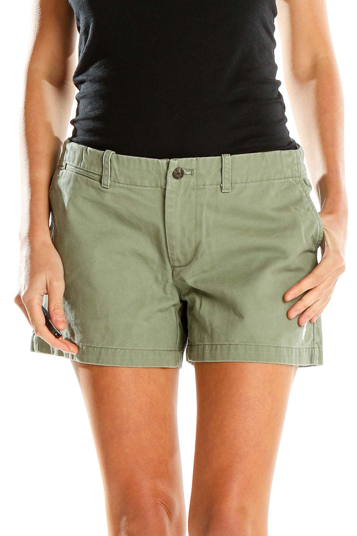 Green Casual Shorts