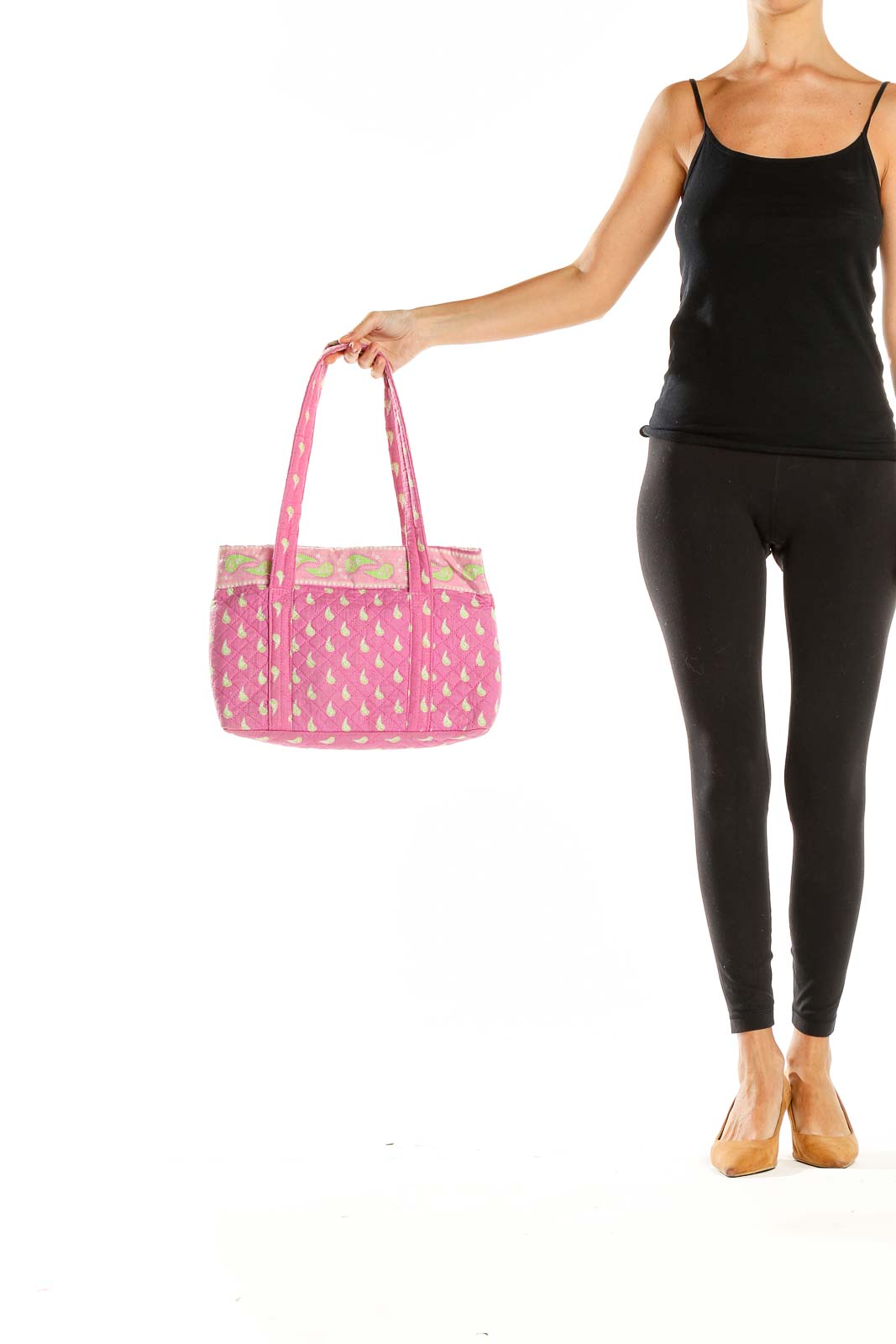 Pink Paisley Quilted Tote Bag