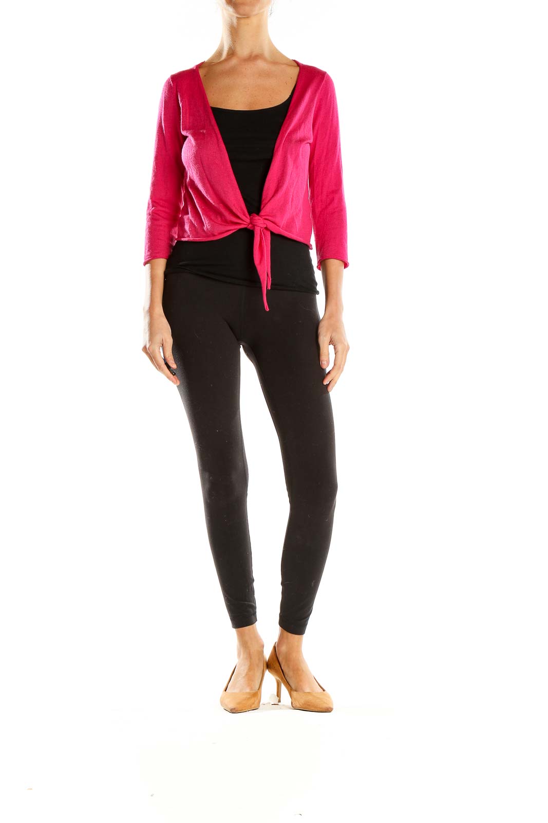 Pink Tie-Front Cardigan