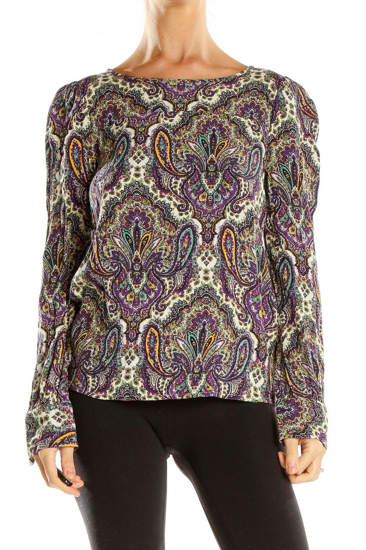 Purple Paisley Retro Top