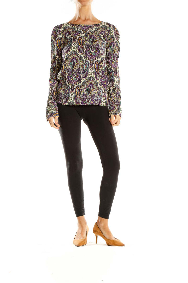 Purple Paisley Retro Top