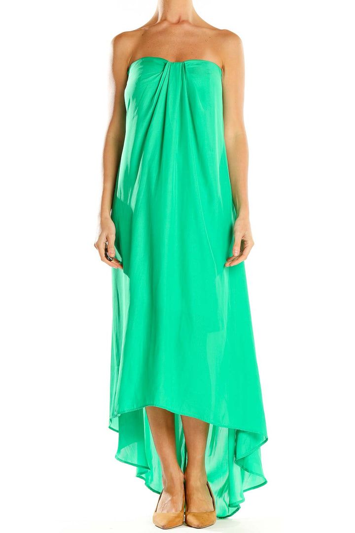 Green Strapless High Low Dress